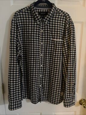 Adam Levine Gray Plaid Shirt XL